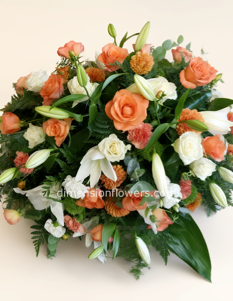 Cuscino funebre standard con fiori misti di stagione