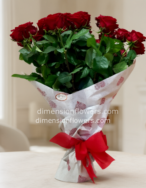 12 rose rosse gambo lungo
