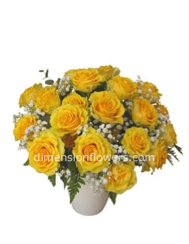 Bouquet di rose gialle.