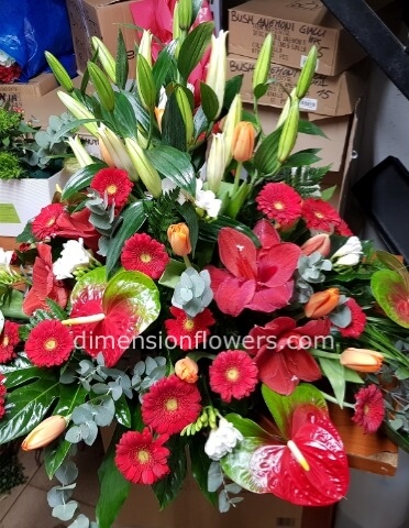 Cuscino funebre extra con fiori pregiati a scelta